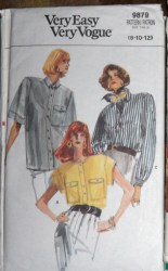 9879 EZ VOG LOOSE SS-LS COLLAR OR NOT SHIRT PATTERN 8-12